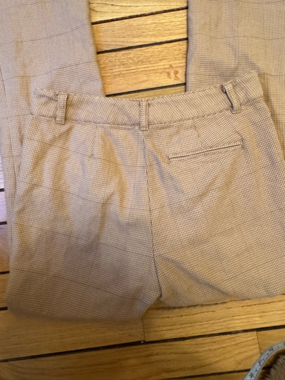 Lauren Ralph Lauren Women's Tan Micro-Check Dress Pants - Picture 3 of 8
